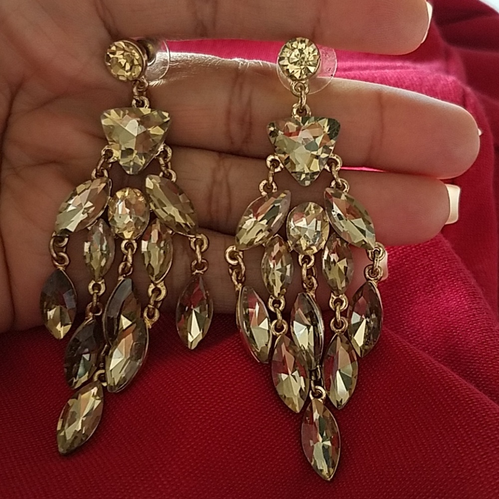 Gold Jewel Chandelier earrings